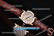Jaeger-LECoultre Master Swiss ETA 2824 Automatic Rose Gold Case with White Dial and Stick Markers