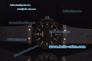 Hublot Classic Fusion Swiss ETA 2824 Automatic Ceramic Case with Stick Markers Black Rubber Strap and Black Dial 1:1 Original