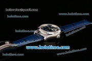 Rolex Day-Date Asia 2813 Automatic Steel Case with Blue Leather Strap Stick Markers and Blue Dial (BP)