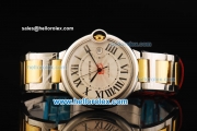 Cartier Ballon Bleu De Cartier Swiss ETA 2824 Automatic Movement Steel Case with White Dial and Two Tone Strap