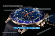 Omega Seamaster Diver 300M Chrono Miyota OS20 Quartz Steel Case with Blue Dial and White Markers