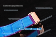 Hublot Big Bang Tutti Frutti 38MM Chrono Miyota OS20 Quartz Rose Gold Case with Blue Dial Stick/Numeral Markers and Diamonds Bezel