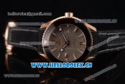 Omega Seamaster Planet Ocean 600M Clone Omega 8900 Automatic Rose Gold Case with Grey Dial and Black Rubber Strap (EF)