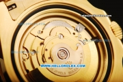 Rolex GMT Master II Swiss ETA 2836 Automatic Movement Full Gold with Black Dial and Diamond Bezel