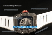 Richard Mille RM35-02 Carbon Fiber With Miyota 9015 Movement 1:1 Clone White Rubber