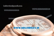 Patek Philippe Nautilus Miyota 9015 Automatic Rose Gold Case White Dial With Stick Markers Rose Gold Bracelet