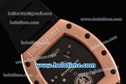 Richard Mille Tourbillon RM 057 Dragon Swiss ETA 2824 Automatic Rose Gold Case with Black Rubber Strap and Red Dragon Dial