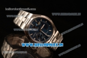 Vacheron Constantin Overseas Dual Time Japanese Miyota 9015 Automatic Steel Case Blue Dial With Stick Markers Steel Bracelet - 1:1 Original