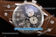 Tag Heuer Carrera Specail Edition Chrono Miyota Quartz Steel Case with Grey Dial Brown Leather Strap and Arabic Numeral Markers