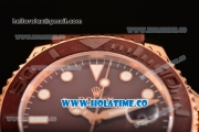 Rolex Yachtmaster 40/Yachtmaster II Asia 2813 Automatic Steel Case with Brown Dial and Brown Rubber Strap - White Markers