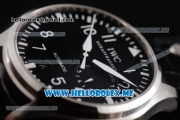 IWC Big Pilot Clone IWC 51111 Automatic Steel Case with Black Dial and Black Leather Strap Arabic Numeral Markers
