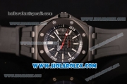 Audemars Piguet Royal Oak Offshore Diver Asia 2813 Automatic PVD Case with Black Dial and White Stick Markers Rubber Strap (EF)