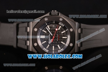 Audemars Piguet Royal Oak Offshore Diver Asia 2813 Automatic PVD Case with Black Dial and White Stick Markers Rubber Strap (EF)