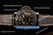 Panerai PAM 508 P Luminor Submersible Clone Panerai P.9000 Automatic Ceramic Case with Black Dial and Brown Leather Strap (ZF)