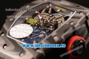 Richard Mille RM 055 Miyota 9015 Automatic Carbon Fiber Case with Skeleton Dial and Black Nylon/Leather Strap