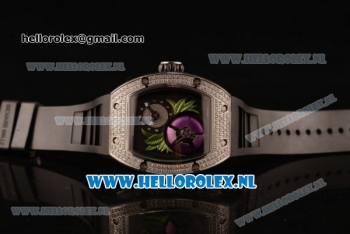 Richard Mille RM19-02 Tourbillon Fleur 9015 Auto Steel Case with Black Dial and Black Rubber Strap