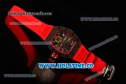 Richard Mille Jean Todt Limited Edition RM 036 Asia Seagull SH Automatic Carbon Fiber Case with Skelton Dial Arabic Numeral Markers and Red Inner Bezel