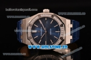 Audemars Piguet Royal Oak 41MM Clone AP Calibre 3120 Automatic Steel Case with Blue Dial Diamonds Bezel - Stick Markers (EF)