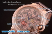 Cartier Ballon Bleu de Cartier Skeleton Automatic Rose Gold Case/Bracelet with Diamond Bezel