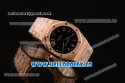 Audemars Piguet Royal Oak Clone Calibre AP 3120 Automatic Full Rose Gold with Black Dial and Stick Markers (EF)