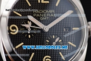 Panerai Radiomir 1940 3 Days GMT Power Reserve Asia ST25 Automatic Steel Case with Black Dial and Black Leather Strap Stick/Arabic Numeral Markers