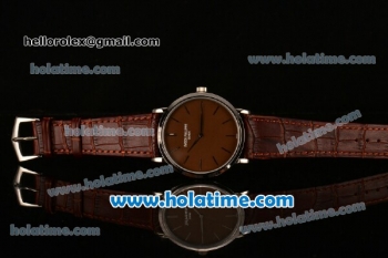 Patek Philippe Calatrava Miyota OS2035 Quartz Steel Case with Brown Dial and Stick Markers