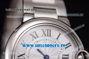 Cartier Ballon Bleu De Mideum Swiss Quartz Stainless Steel Case/Bracelet with Roman Numeral and Markers White Dial