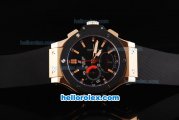 Hublot Big Bang Euro 2008 Swiss Valjoux 7750 Chronograph Movement RG Case with Ceramic Bezel and Black Dial-RG Stick Marker