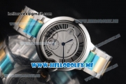 Cartier Ballon Bleu De Large Asia 2813 Automatic Two Tone Case/Bracelet with Silver Dial and Roman Numeral Markers