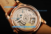 IWC Portuguese Automatic Movement Rose Gold Case with White Dial and Brown Leather Strap