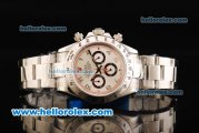 Rolex Daytona Chronograph Miyota Quartz Movement Full Steel with White Dial