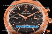 Omega Speedmaster '57 Co-Axial Chronograph Clone Omega 9301 Automatic Two Tone Case/Bracelet with Rose Gold Stick Markers and Black Dial (EF)