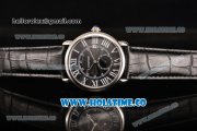 Cartier Rotonde De Asia Manual Winding Steel Case with Black Dial and White Roman Numeral Markers