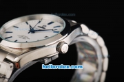 Omega Seamaster Automatic Movement Steel Case with Blue Stick Marking-White Dial