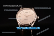 Rolex Cellini Asia 2813 Automatic Steel Case with Silver Dial Black Leather Strap and Stick Markers (BP)