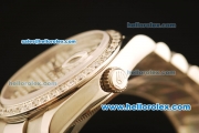 Rolex Day-Date Swiss ETA 2836 Movement with Diamond Dial and Strap