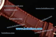 Vacheron Constantin Metiers D Art Miyota OS2035 Quartz Rose Gold Case with Brown Dial and Brown Leather Strap