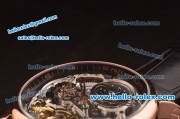 Patek Philippe Skeleton Tourbillon SM Phase Automatic Rose Gold Case Black Leather Strap