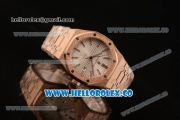 Audemars Piguet Royal Oak Clone Calibre AP 3120 Automatic Full Rose Gold with White Dial and Stick Markers (EF)