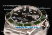 Rolex Submariner Swiss ETA 2836 Automatic Movement Steel Case with Black Dial and Green Bezel-White Hour Marker