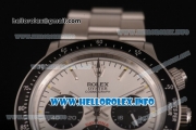 Rolex Daytona Vintage Chrono Miyota OS20 Quartz Steel Case/Bracelet with Silver Dial and Stick Markers