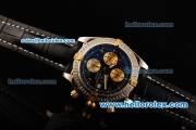 Breitling Chronomat Evolution Chronograph Swiss Valjoux 7750 Automatic Movement Steel Case with Black Dial and Gold Arabic Numerals