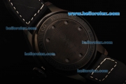 IWC Big Pilot Automatic Movement PVD Case with Chocolate Dial and Black Leather Strap