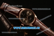 IWC Portuguese Automatic Clone IWC 52010 Automatic Rose Gold Case with Gray Dial and Brown Leather Strap - (AAAF)