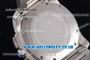 Cartier Calibre de Cartier Chronograph Miyota OS20 Quartz Stainless Steel Case/Bracelet with Black Dial and Roman Markers