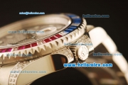 Rolex GMT Master II Swiss ETA 2836 Automatic Full Steel with Blue and Red Diamond Bezel-Diamond Dial