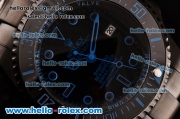 Rolex Sea-Dweller Bamford Asia 2813 Automatic PVD Case with PVD Strap Black Dial Blue Markers