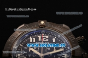 Breitling Avenger Seawolf Miyota Quartz PVD Case with Black Dial and Black Leather Strap - Arabic Numeral Markers