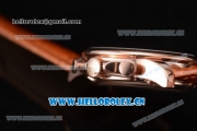 IWC Portugieser Yacht Club Asia ST25 Automatic Rose Gold Case with Rose Gold Dial Arabic Numeral Markers and Brown Leather Strap