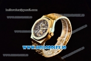 Audemars Piguet Royal Oak Skeleton Tourbillon Swiss Tourbillon Manual Winding Yellow Gold Case Skeleton Dial With Dots Markers Yellow Gold Bracelet